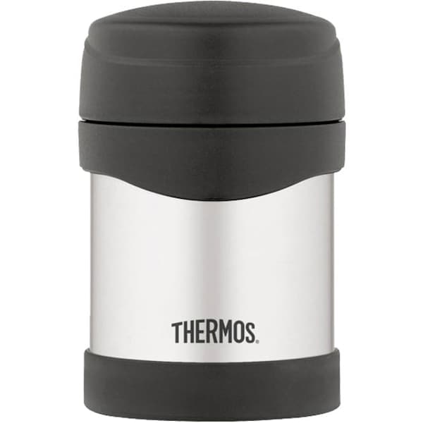 Thermos Stainless Steel Compact Food Jar, 10 oz., Stainless Steel/Black - 2330TRI6