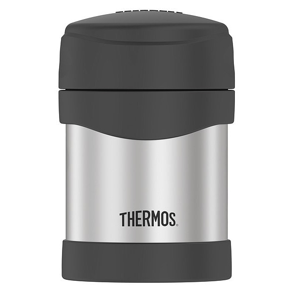 Thermos Stainless Steel Compact Food Jar, 10 oz., Stainless Steel/Black - 2330TRI6