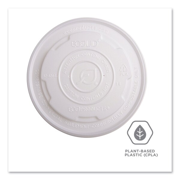 Eco-Products EcoLid Renew and Comp Food Container Lids for 12, 16, 32 oz, PK500 - EP-ECOLID-SPL