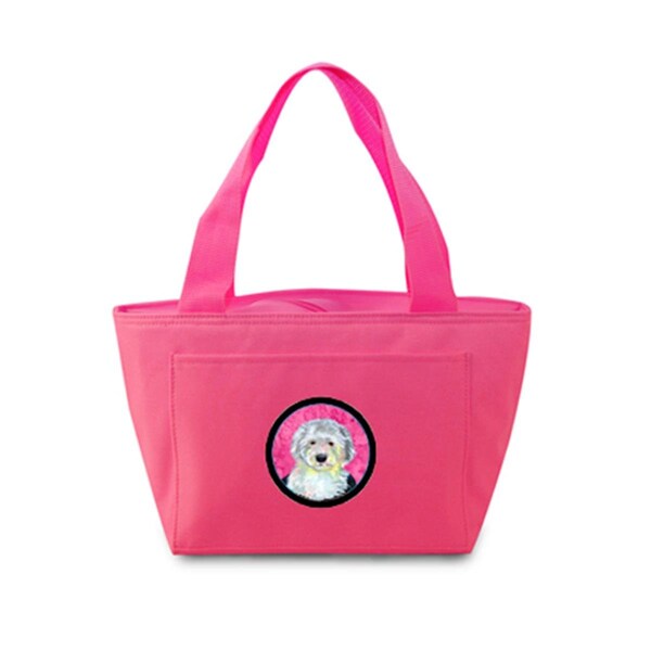 Carolines Treasures Pink Old English Sheepdog Zippered Insulated School Washable And Stylish Lunch Bag Cooler - LH9396PK-8808