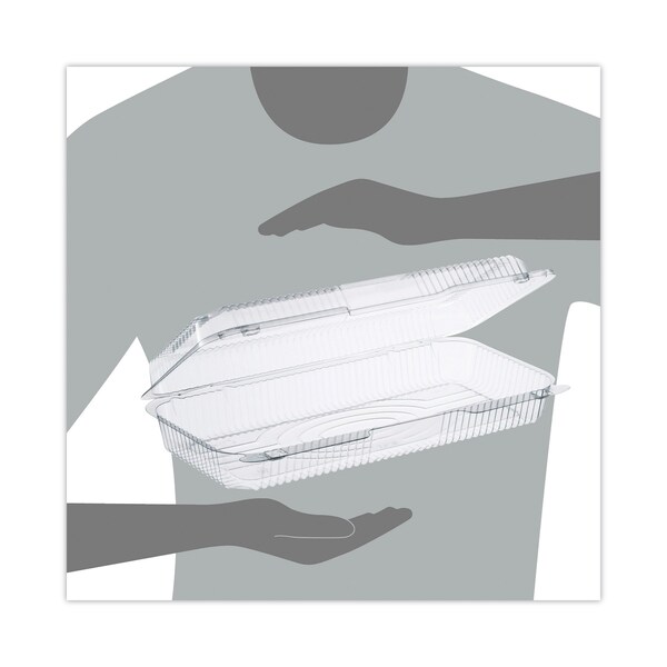 Dart StayLock Clear Hinged Lid Containers, 50.2 oz, 6.8 x 13.4 x 2.6, 200PK - C90UT1