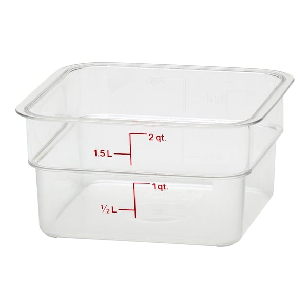 Cambro Cambro - Square Food Container, 2 Quart, 7-1/4 x7-1/4 x 3-7/8, Clear, Red Gradation - 2SFSCW135