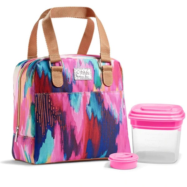 Medport Minneola Insulated Lunch Bag Kit, Multi Color - Bright Brush Strokes - 2950ETVSC2864