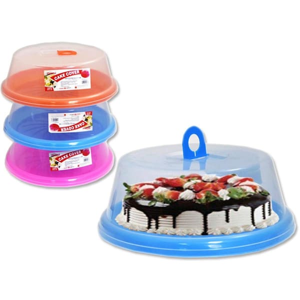 Familymaid 30 cm dia Pink Blue  Orange Cake Cover with Base 48PK - 10963