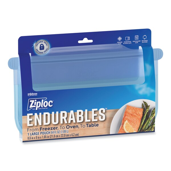 Ziploc Endurables Silicone Pouches, 8 Cups, 8.6 x 9, Clear, 7PK - 339967