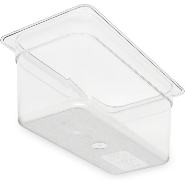 Carlisle Foodservice StorPlus Polycarbonate Food Pan, 5.7 qt, 6.88 x 12.75 x 6, Clear, Plastic - 3066207