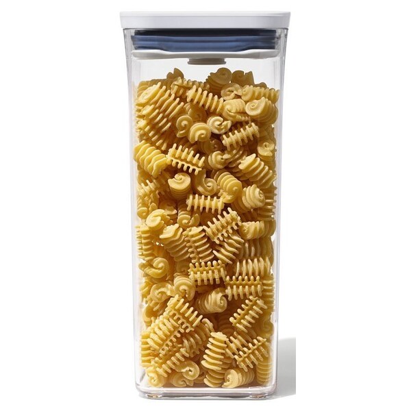 Oxo International Oxo Medium Pop Container, 1.7 qt Capacity, SAN, Clear/White, 4.1 in L, 4.1 in W, 9.8 in H - 11233900