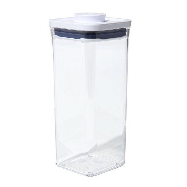 Oxo International Oxo Medium Pop Container, 1.7 qt Capacity, SAN, Clear/White, 4.1 in L, 4.1 in W, 9.8 in H - 11233900