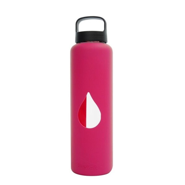 Bluewave Lifestyle 750ml Reusable Glass Water Bottle With Loop Cap and Free Silicone Sleeve Candy - GG150LCPINK