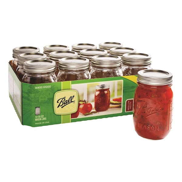 Ball Ball Regular Mouth Mason Jar 16 oz 12 pk - 61000