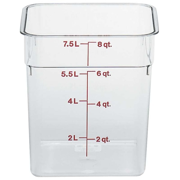Cambro Cambro 8 qt. Clear Measuring Plastic Square Container, PK6 - 8SFSCW135