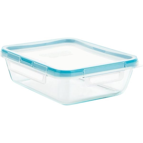 Snapware Food Storage Container, 6 Cups Capacity, Glass, Clear, 5 in L, 10 in W, 6-1/2 in H - 1112403