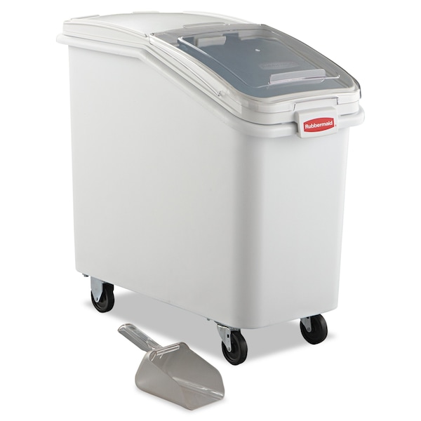 Rubbermaid Commercial ProSave Mobile Ingredient Bin, 26.18gal, 15.5w x 29.5d x 28h, White - FG360288WHT