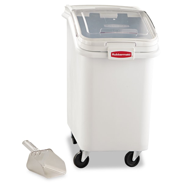 Rubbermaid Commercial ProSave Mobile Ingredient Bin, 26.18gal, 15.5w x 29.5d x 28h, White - FG360288WHT