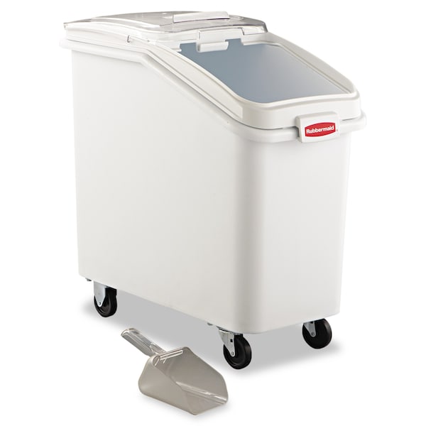 Rubbermaid Commercial ProSave Mobile Ingredient Bin, 26.18gal, 15.5w x 29.5d x 28h, White - FG360288WHT