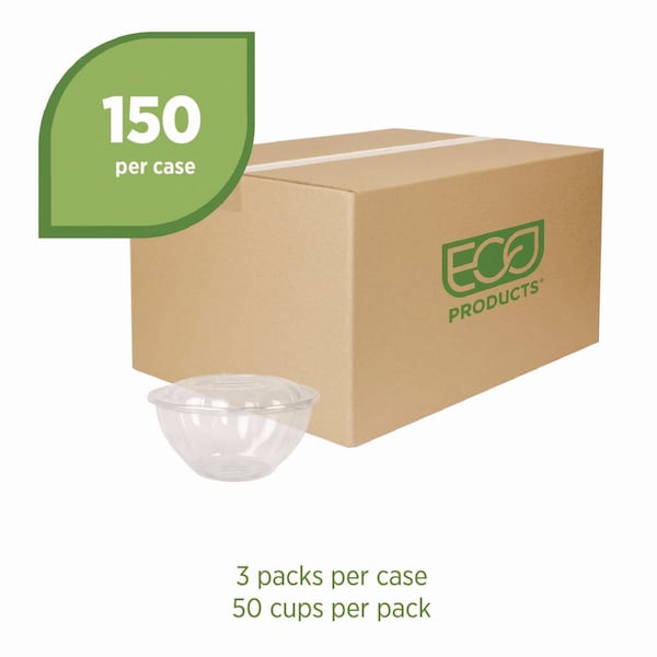 Eco-Products Renewable and Compostable Salad Bowls with Lids - 32 oz, PK150 - EP-SB32