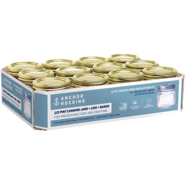 Anchor Hocking Anchor Hocking Tecnocap Regular Mouth Canning Jar 8 oz 12 pk - HCT1208-G