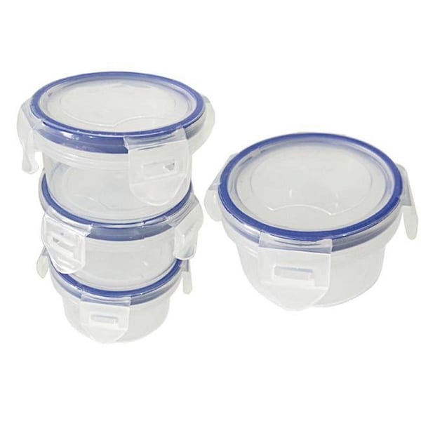 Bakebetter 4 dia. x 2 in. 3 Piece Round Food Container with Lock, 24PK - BA2107635