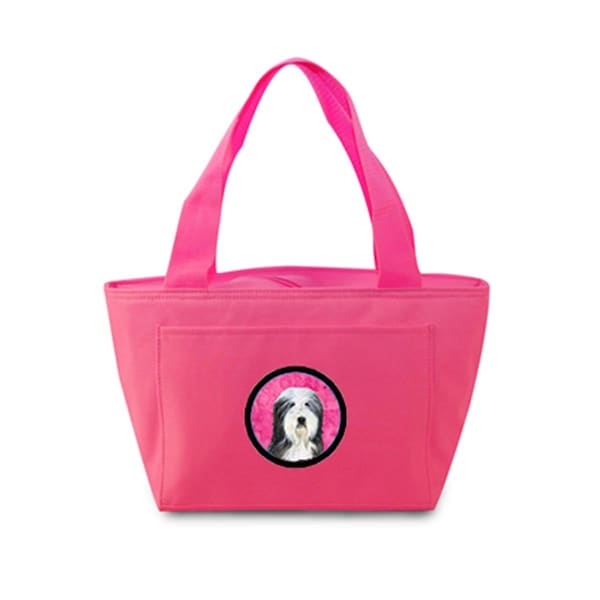 Carolines Treasures Pink Bearded Collie Zippered Insulated School Washable And Stylish Lunch Bag Cooler - SS4773-PK-8808
