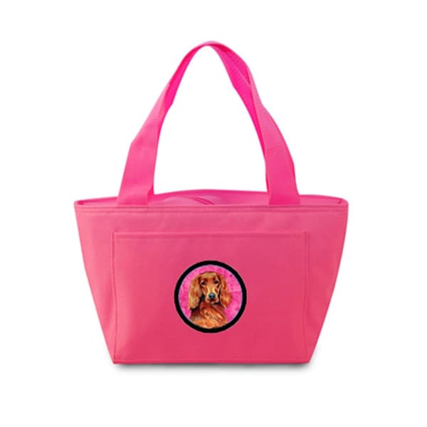 Carolines Treasures Pink Irish Setter Zippered Insulated School Washable And Stylish Lunch Bag Cooler - LH9389PK-8808