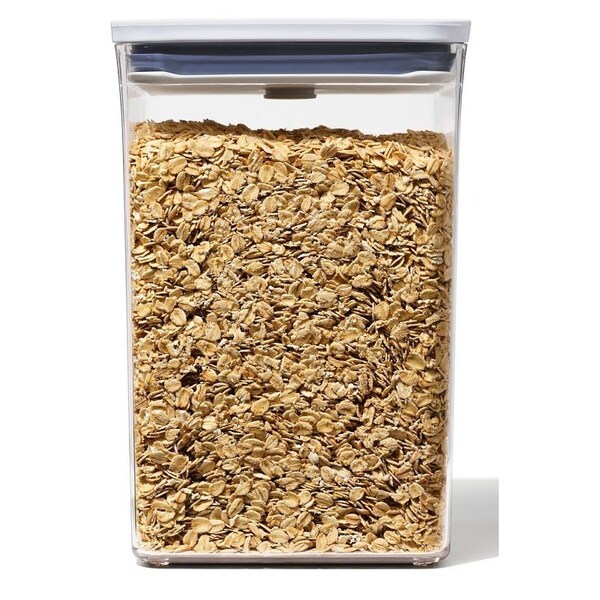 Oxo International Good Grips POP Food Container, 4.4 qt Capacity, Plastic, Clear, 6-1/2 in L, 6-1/2 in W, 9-1/2 in H - 11233500
