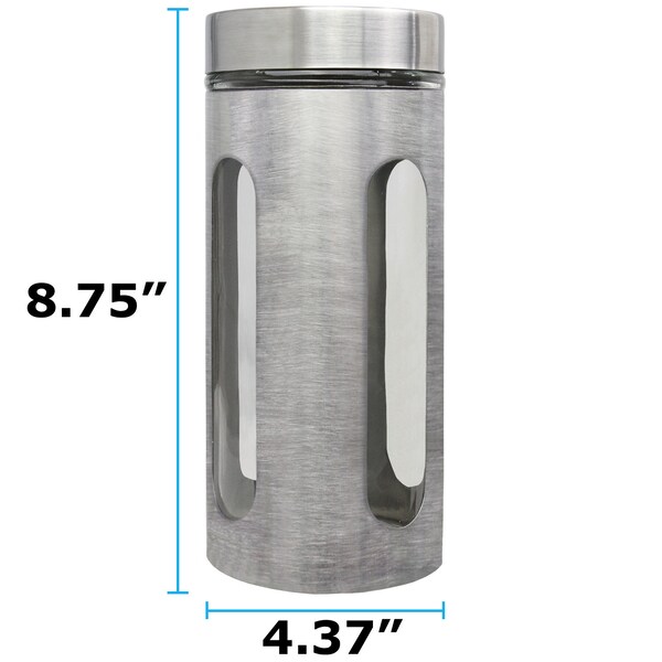 Blue Donuts Blue Donuts 44oz Stainless Steel Kitchen Storage Canister with Window - BD3926290