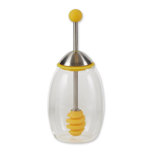 Rsvp International Honey Jar With Silicone Dipper - Yellow - POOH-2