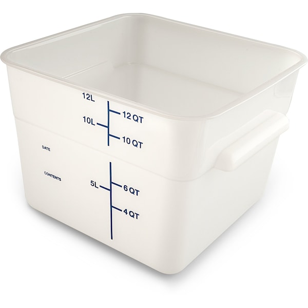 Carlisle Foodservice Food Storage Container, Square, 22 qt, Whit - 11964PE02