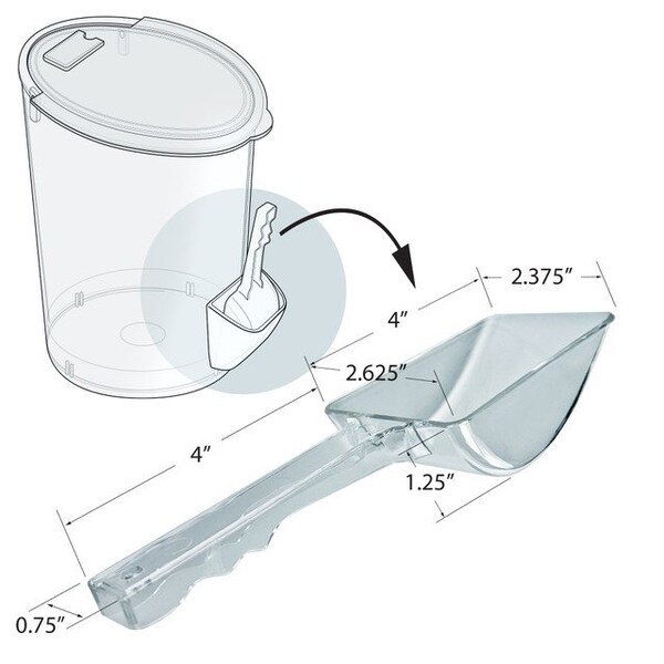 Azar Displays 3.7 Gallons Clear Acrylic Candy Bin with Scooper - 400422