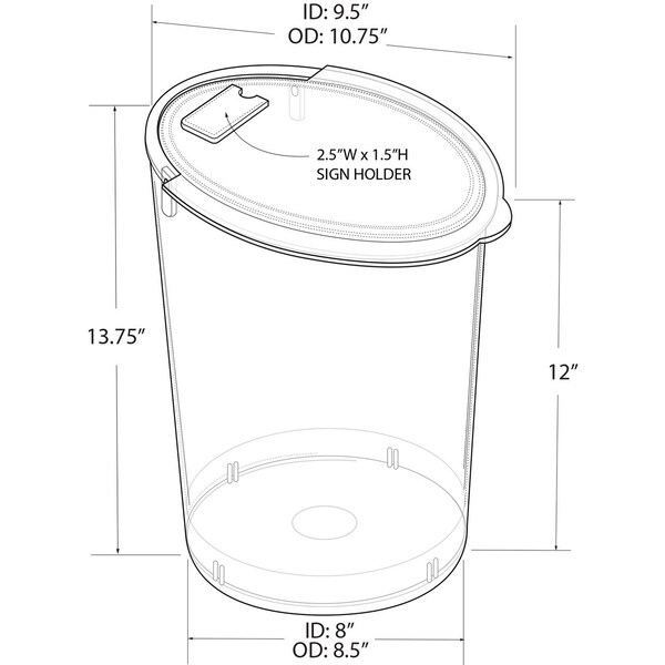 Azar Displays 3.7 Gallons Clear Acrylic Candy Bin with Scooper - 400422