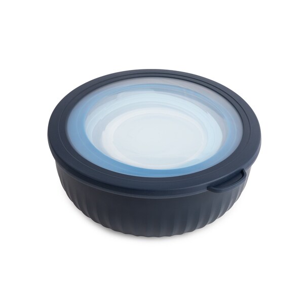 Core Kitchen Set of 4 Ribbed Round Storage Bowls - 13.5oz/24.7oz/42.3oz/74.4oz - Blue Ombre - 44295