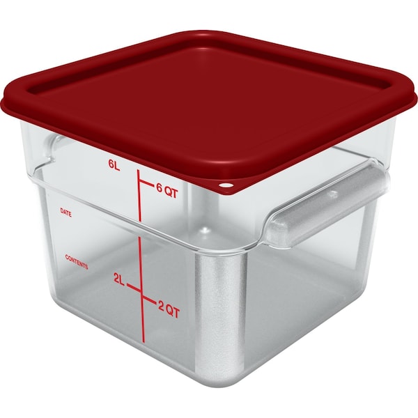 Carlisle Foodservice Food Containers w/Lids, 6 qt, Clear, PK2 - 11952-207