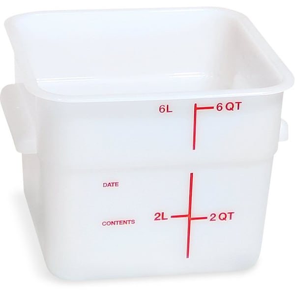 Carlisle Foodservice Food Storage Container, 6 qt, White - 11962PE02