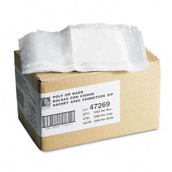 C-Line Products C-Line 47269 Recloseable Poly Small Parts Bags  6 x 9  Clear with White ID panel  1000/Carton - 47269
