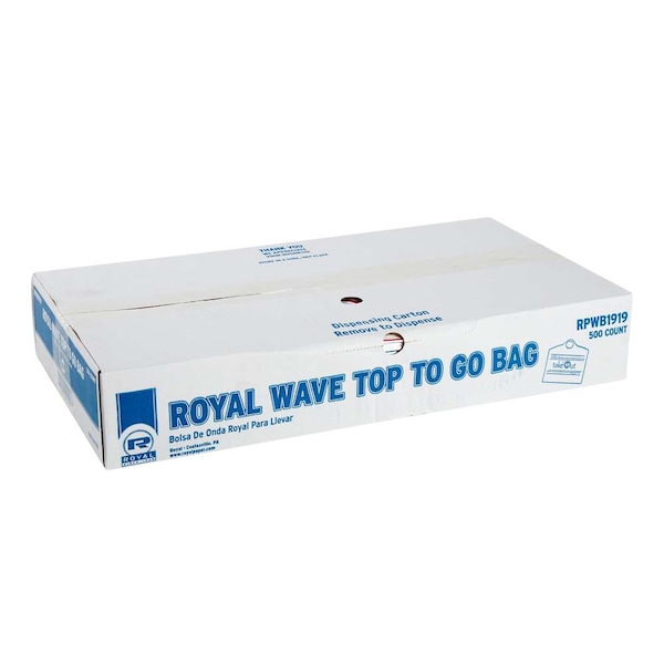 Amercareroyal Royal 19"x19"x9.5" 30 Mic Wave Top Togo Bag, PK500 - RPWB1919