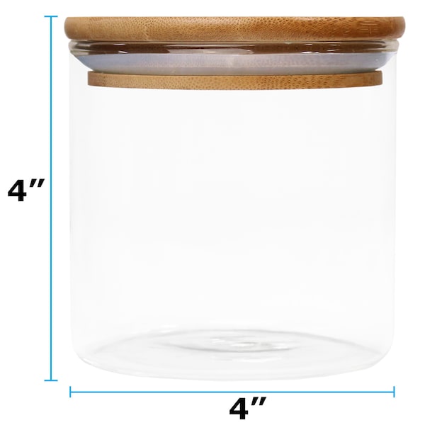 Blue Donuts Blue Donuts Glass Kitchen Storage Jar With Wood Lid 500 ML - BD3931172