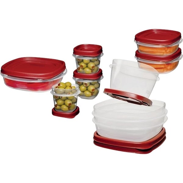 Rubbermaid 1777170 Food Container Set, 1/2, 1-1/4, 2, 3, 5 Cups Capacity, Plastic, Clear - 2066483