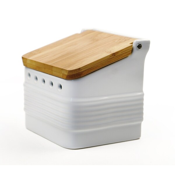 Rsvp International Stoneware Garlic Keeper - White - GAR-KEP