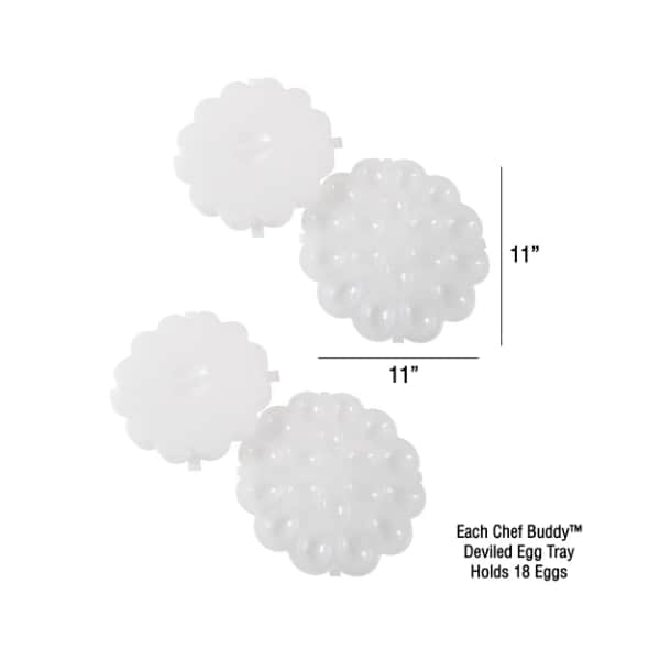 Hastings Home Deviled Egg Trays with Lids, Set of 2 Platters, Recessed Holder Divided for Serving 18 Eggs, White - 153884HOT