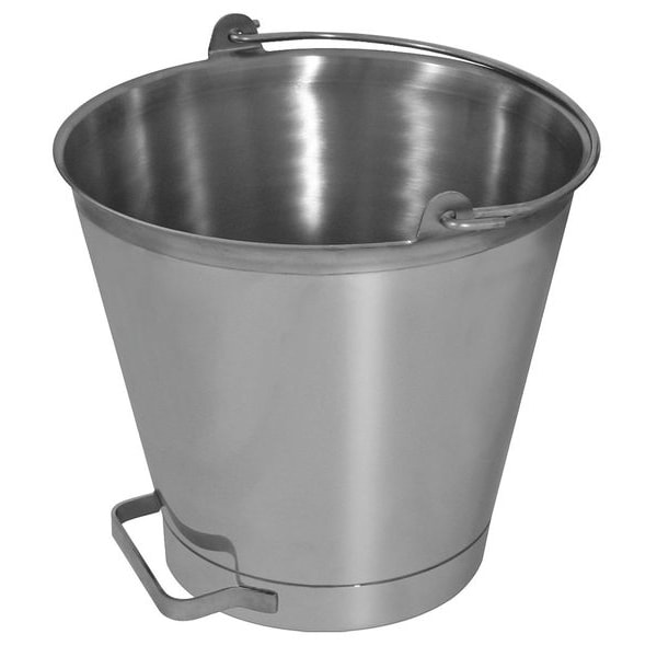Sani-Lav Pail, 16 qt, Stainless Steel, Extra Handle - P16H