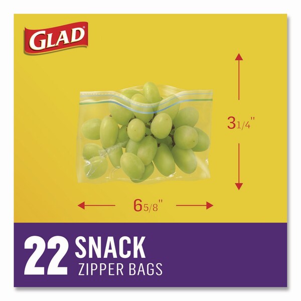 Glad Food Storage Bags, 0.4 qt, 3.25 x 9.31, Clear, 600PK - CLO 60741