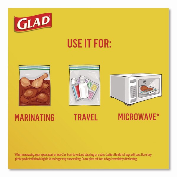 Glad Food Storage Bags, 0.4 qt, 3.25 x 9.31, Clear, 600PK - CLO 60741