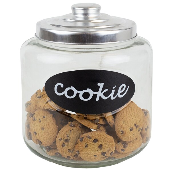 Home Basics Glass Cookie Jar with Metal Top - CJ10439