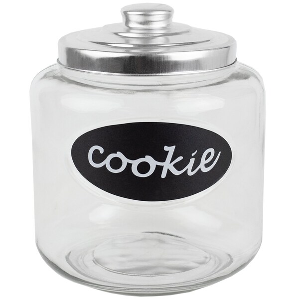 Home Basics Glass Cookie Jar with Metal Top - CJ10439