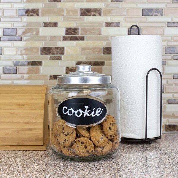 Home Basics Glass Cookie Jar with Metal Top - CJ10439