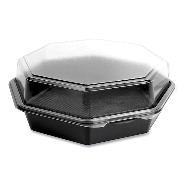 Dart OctaView CF Containers, Black/Clr, 42oz, 9.57w x 9.18d x 3.15h, PK100 - 864612-PS94