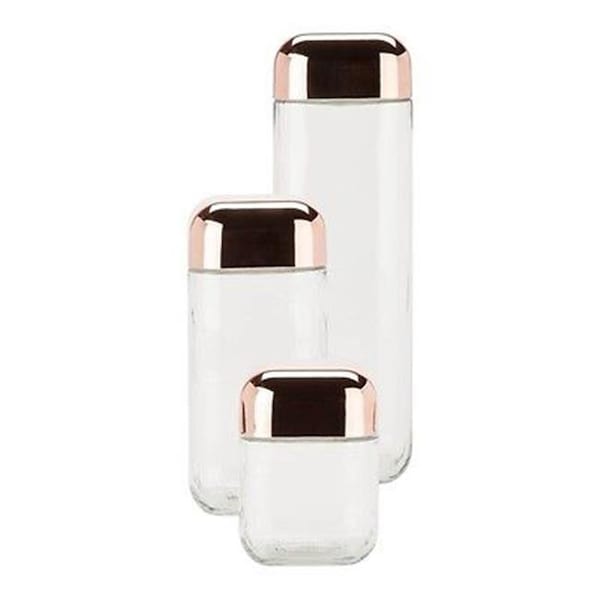 Honey-Can-Do HoneyCanDo KCH-06479 Square Storage Jar Set; 3 Piece - KCH-06479