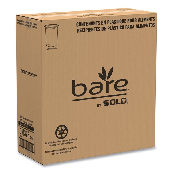 Dart Bare Eco-Forward RPET Deli Containers, 32 oz, Clear, 500PK - DM32R-0090