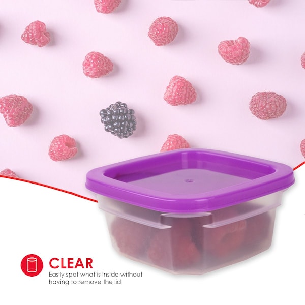 Hds Trading 7Piece Plastic Food Storage Container Set With MultiColored Lids - ZOR95991