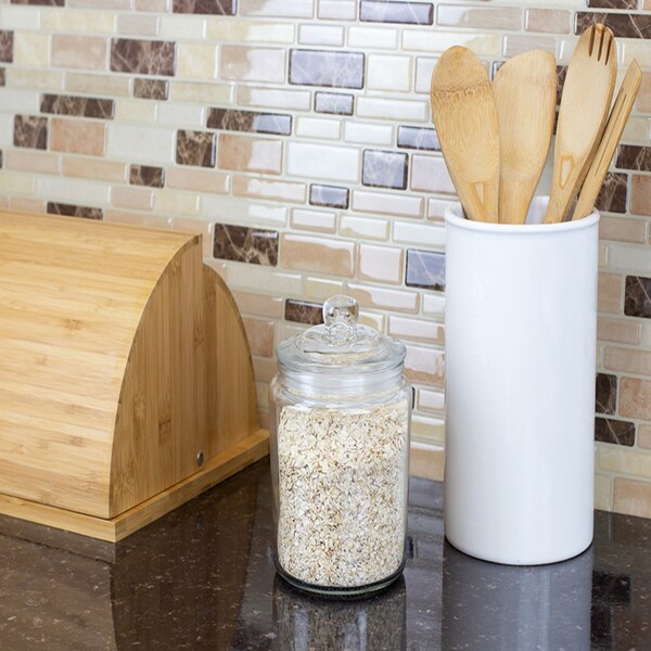 Home Basics Renaissance Collection Small 1 Lt Glass Jar with Easy Grab Knob Handles, Clear - GJ45547